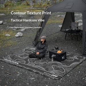 MOUNTAINHIKER 블랙 피크닉 매트 캠핑, 해변, 공원, 뒷마당 피크닉을 위한 초대형 접이식 야외 매트