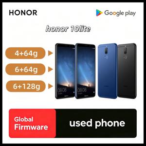 아너 10 라이트 4G LTE 언락 스마트폰 글로벌롬 6.21인치 듀드롭 디스플레이 키린710 24MP 전면 카메라 13MP 중고폰