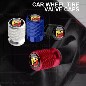 Abarth 595 500 124 스파이더 티포 팬더 브라보 알루미늄 에어 포트 스템 커버 캡 더스트 커버 용 4Pcs 자동차 타이어 밸브 전갈 엠블럼
