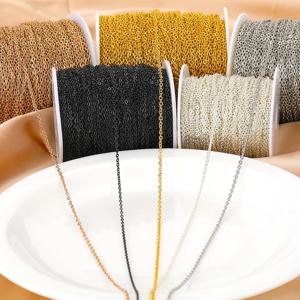 2 미터 스테인레스 스틸 1-2mm 너비 골드 블랙 케이블 체인 DIY 간단한 쥬얼리 만들기 목걸이 팔찌 용품 도매