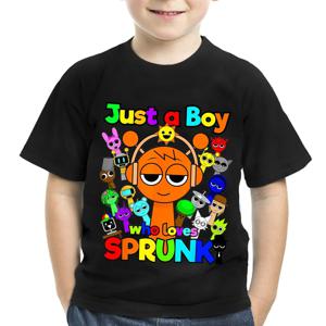 여름 게임 Sprunki Incredibox 만화 프린트 코튼 키즈 티셔츠 소년 캐주얼 반팔 아기 소녀 의류 어린이 티셔츠