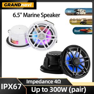 2개 300W 6.5인치 해양 스피커 RGB 조명 방수 IPX67 요트 골프 카트 RV ATV UTV 사우나 모터보트용 스피커