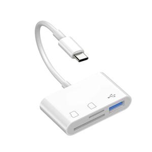 타입 C OTG 어댑터 TF/SD 카드 리더 샤오미 원플러스 아이폰 오포 포코 휴대폰 액세서리 3 in 1 USB C to A 커넥터