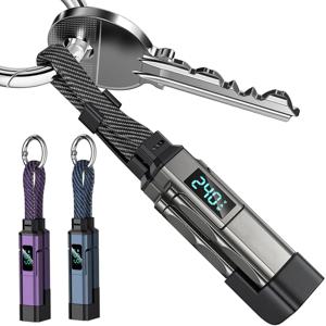 4 in 1 65W 키체인 충전 케이블 USB C 케이블 (V/A/W 디스플레이 타입 C) 애플 휴대용 코드 (아이폰/아이패드/삼성/노트북용)