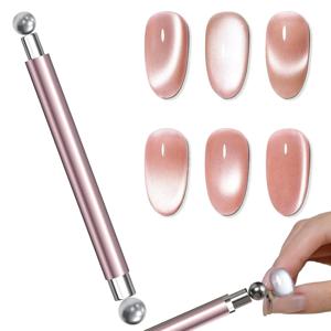 네일 캣아이 마그네틱 볼과 네일 마그네틱 스틱 툴 세트, 양면 강력 자석 펜, 3D 캣아이 젤 네일 용품