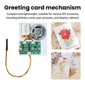 DIY 녹음 카드 무브먼트 창의적인 선물 상자 크리스마스 생일 카드 음악 커버 MP3 다운로드 음성 모듈 TYPE-C 스피커 포함
