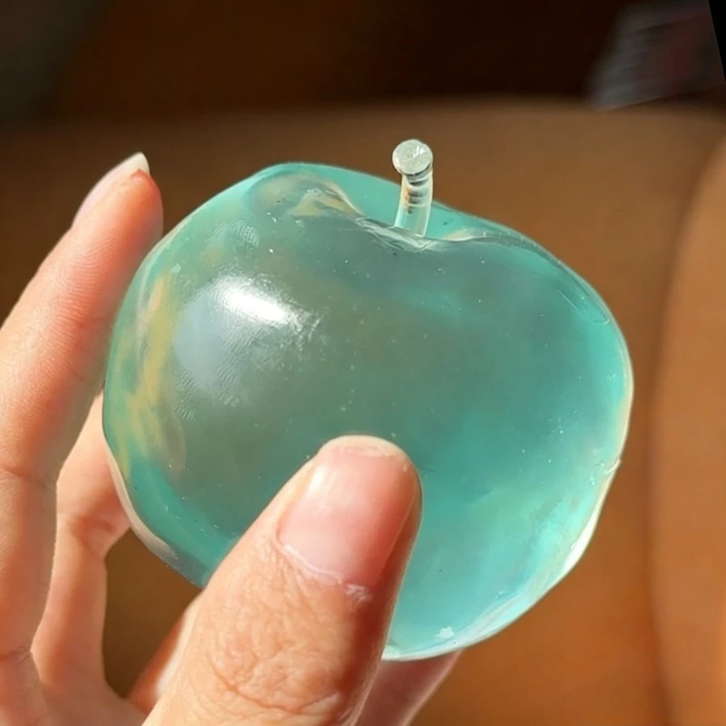 애플 모양 스트레스볼 코코넛 오일 스퀴시 투명 애플 논바운스 스퀴즈볼 ASMR 감각 장난감 스트레스 해소 장난감
