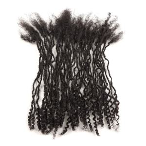 AHVAST-Inter Locs 곱슬머리 끝이 있는 드레드락스 0.2cm, 10인치 40가닥/로트, 100% 인모, 드레드록 연장, 도매