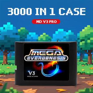 3000가지 게임 내장 메가 제네시스 V3 프로 (4GB TF 카드 포함) SEGA 제네시스 메가 드라이브 마스터 시스템 게임 콘솔용 EDMD 게임 카드