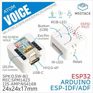 M5Stack 공식 ATOM Voice ESP32 스마트 스피커 개발 키트