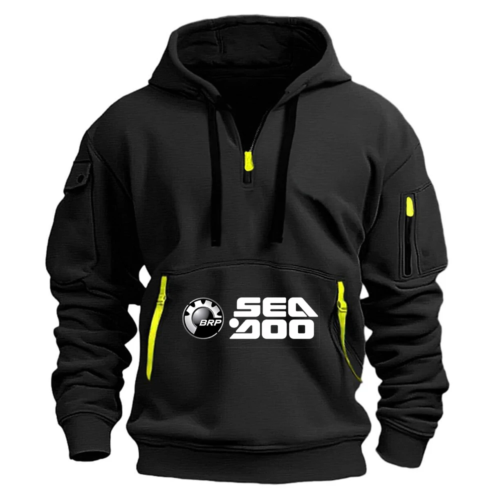 BRP Sea Doo Seadoo 모토 로고 프린트 2026 봄 가을 남성용 고품질 및 내구성 일정한 온도 컴포트 후드 코트