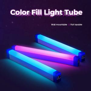 다채로운 튜브 라이트 RGB 라이트 17cm/32cm USB 라이트 야간 조명 보라색 파란색 라이트 스틱 룸 램프휴대용 걸이형 필 라이트 사진 촬영 조명