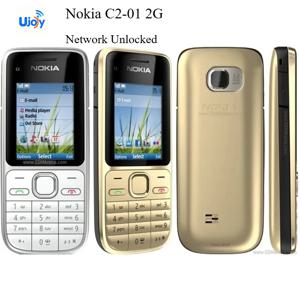 리퍼비시된 노키아 C2-01, 통신사 제한 해제된 휴대폰, 3.15MP 카메라, 3G 지원, 다국어 지원(러시아어, 아랍어, 히브리어), 휴대폰 패키지.