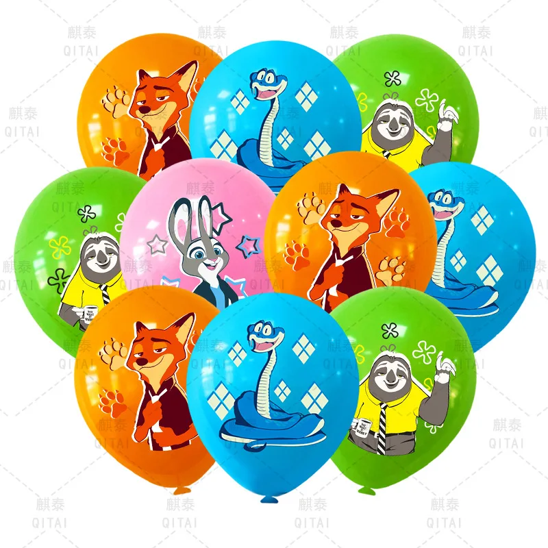새로운 Zootopia 풍선 야생 동물 라텍스 풍선 만화 생일 장식 12 인치 라운드 풍선 파티 호의품 용품 선물 장난감