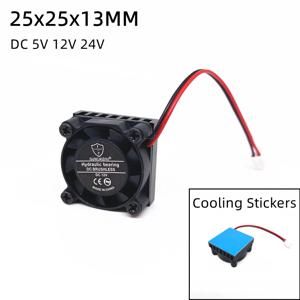 2507 방열판이있는 라즈베리 파이 팬용 25MM 25x25x13MM 냉각 팬 DC 5V 12V 24V m.2 SSD 팬(2핀 포함)