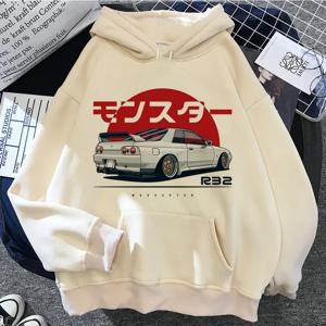 Jdm 인쇄 까마귀 Men_Women 캐주얼 패션 후드 셔츠 여성 y2k 긴 소매 풀오버 스웨터 남여 의류