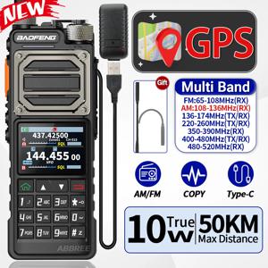 바오펑 UV-25 PRO GPS 무전기 10W 멀티 밴드 1000CH 타입-C 충전기 5200mAh UV-5R 아마추어 양방향 무선 (사냥용)