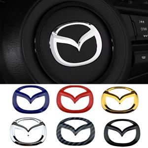 마쯔다 3 6 2 아텐자 데미오 악셀라 CX-5 CX-3 CX4 MX5 CX30 장식 액세서리용 자동차 스티어링 휠 엠블럼 스티커 배지 데칼