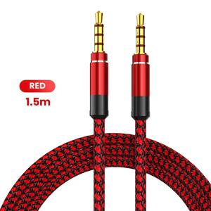1.5m 3.5mm 잭 남성-남성 연장 AUX 라인 오디오 케이블 아이폰 삼성 샤오미 자동차 헤드폰 오디오 잭 브레이디드 와이어