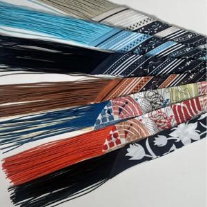130x5cm 태슬 유럽 봄 신상 캐슈넛 여성용 장식용 작은 실크 스카프 헤어밴드 가방 손잡이 리본 작은 스카프