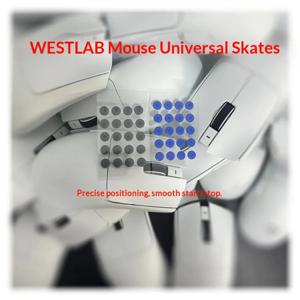 웨스트랩 PTFE UPE+방음 폼 소형 원형 도트 마우스 스키트, 속도 조절 마우스 피트 글라이드, 천, 하드 글래스 마우스 패드용