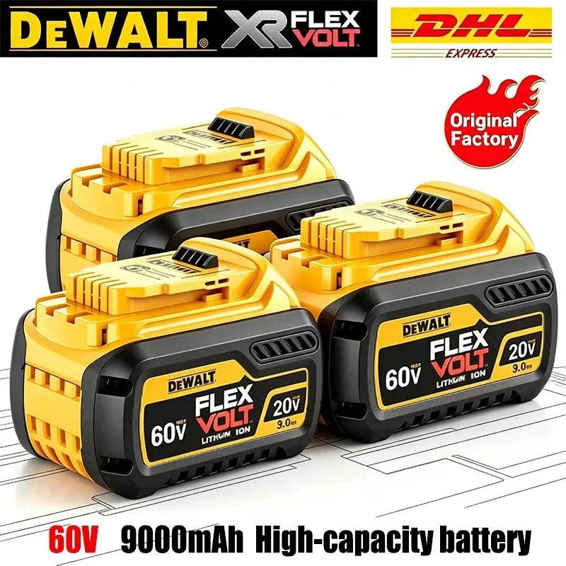DeWALT 100% 오리지널 배터리 20V/60V 9000mAh MAX FlexVolt for DCB200 DCB205 DCB206 DCB209 DCB182 전동 공구 배터리 에어 트랜스포