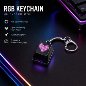 기계식 키보드 RGB 키체인, 다채로운 색상의 테스터, 손가락 끝 레저 및 엔터테인먼트 키체인 (남성용), 사무실 스트레스 해소 장난감
