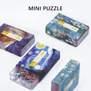 150pcs 튜브 미니 골 판지 지그 소 퍼즐 어린이를위한 성냥갑 게임 장난감 성인 학습 교육 조립 장난감 게임 퍼즐