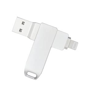USB 3.0 플래시 드라이브, 128GB, 아이폰 라이트닝 아이패드 PC 펜 드라이브, 64GB, 2 in 1 펜드라이브, 32GB OTG 메모리 스틱 실버 U 디스크