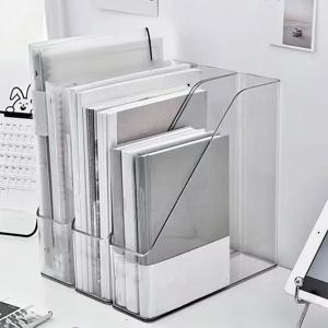 1Pc/2Pcs 투명 아크릴 데스크탑 보관함 책상 문구 정리함 책 스탠드 정리함