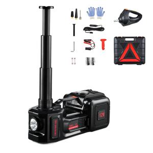 시하오 5T 전동 자동차 잭 전동 시저 잭 12V 타이어 교환기 (전동 임팩트 렌치 및 LED 라이트 포함) 세단 SUV 트럭용