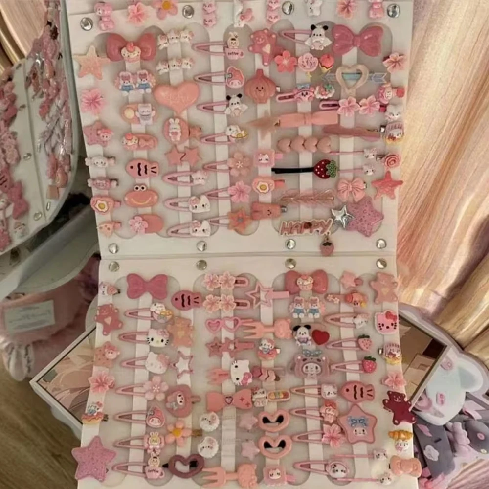 10-100pcs Y2K 헤어 클립 세트 귀여운 핑크 헤어 액세서리 매끄러운 가장자리 클립 여자 여자 달콤한 아름다움 머리핀 유행 헤어 클립