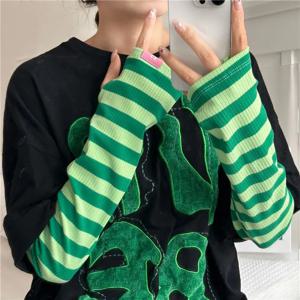 루즈핏 스트라이프 UV 차단 팔토시 여름용 아이스 슬리브 운전, 사이클링, 패션, 장식용 자외선 차단 팔 커버