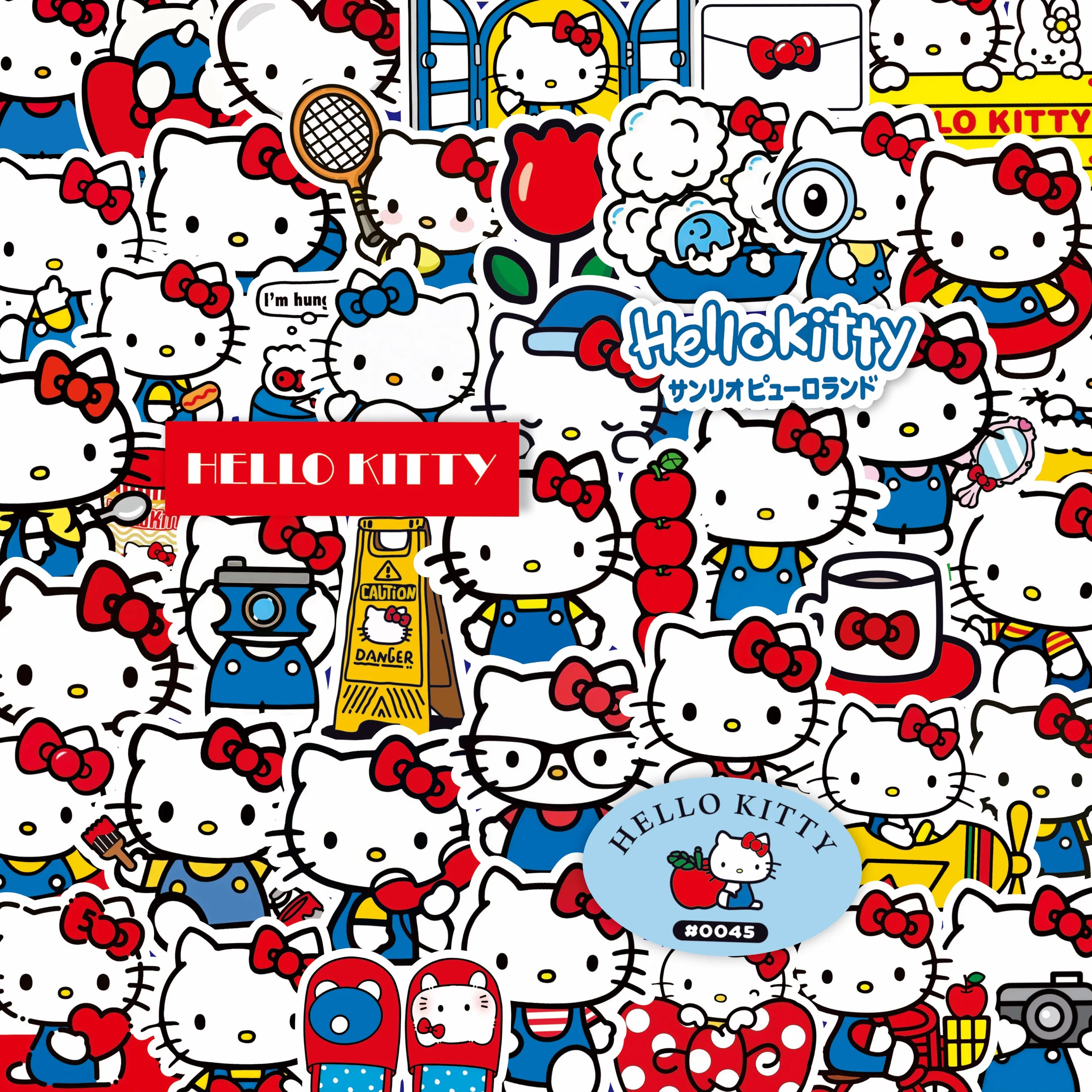 100PCS 귀여운 헬로 키티 만화 산리오 스티커 스크랩북 전화 케이스 노트북 기타 노트북 카와이 애니메이션 스티커 장난감