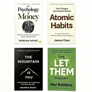 인기 있는 영어 자기계발서 4권: 원자 습관(Atomic Habits)/돈의 심리학(The Psychology of Money)/산은 너이다(The Mountain Is You)/그들이 되어라 이론(The Let Them Theory)