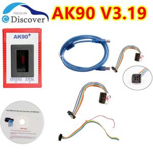 AK90 + V3.19 BMW 자동차 키 프로그래밍 도구 용 OBD2 키 프로그래머 1995-2009 년 EWS/CAS 지원 키 식별
