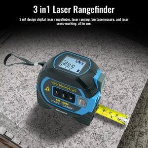 3-in-1 레이저 줄자 40/60M 미터 적외선 레이저 거리 측정 스마트 에너지 눈금자 고정밀 측정 장비