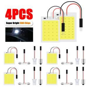 4pcs Festoon LED COB LED 전구 31mm 36mm 39mm 41mm T10 BA9s C5W 소켓 자동차 돔 Light 자동차 자동차 인테리어 독서 면허 Led