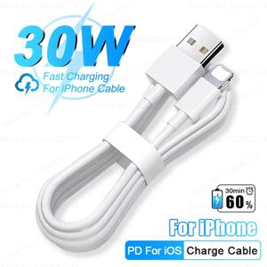 PD 30W iPhone 충전기 용 고속 충전 iPhone 케이블 용 USB 14 13 12 11 Pro Max Mini 8 Plus X XR XS USB 전화 충전 데이터 케이블