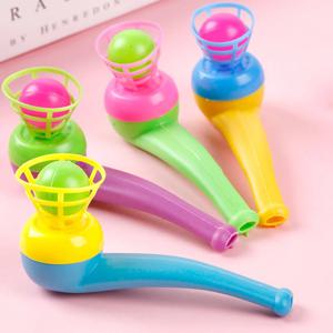3pcs 플라스틱 파이프 블로잉 볼 장난감 야외 게임 균형 훈련 장난감 재미있는 선물을위한 학습 장난감