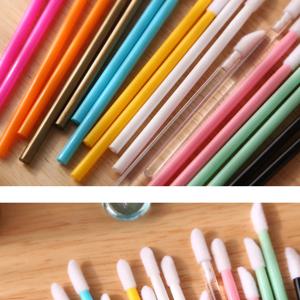 50 Pcs 일회용 화장품 립 브러쉬 메이크업 립스틱 마스카라 완드 애플리케이터 속눈썹 클리너 립 글로스 메이크업 브러쉬 도구