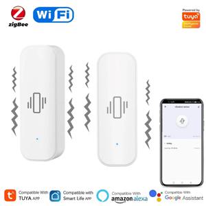 Tuya WiFi/Zigbee 스마트 진동 센서 홈 보안 보호 Smartlife App 실시간 원격 모니터 알람 알림