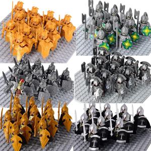 MOC 중세 드워프 전사 엘프 기사 LOTR 피규어 빌딩 블록 액세서리 갑옷 방패 LOTR DIY 장난감 어린이 선물