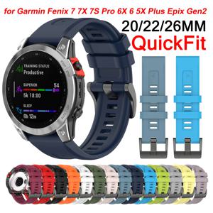 실리콘 퀵핏 스트랩, Garmin Fenix 7X 7 7S Pro 6X Pro 6 6S 5S 5 5S Plus D2 MK2 945 965 Epix Gen2 시계 팔찌, 20mm, 22mm, 26mm