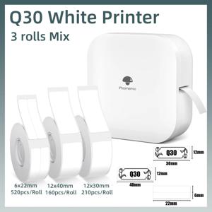 Phomemo Q30 열전사 라벨 프린터 D11 D110 D101 라벨링 기계와 유사 라벨 스티커가 있는 무선 블루투스 라벨 메이커