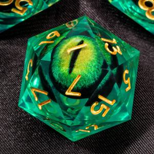 DND 액체 코어 D & D 주사위 세트, 날카로운 가장자리 송진 던전 및 드래곤 주사위, 롤 플레잉 RPG D 및 D 주사위, D20 D12 D10 D8 D6 D4