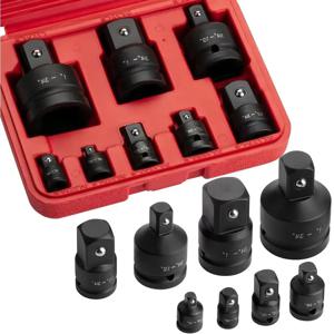 전문가용 4/6/8/10 임팩트 소켓 렌치 어댑터 세트 1/4 3/8 1/2 3/4 인치 스퀘어 드라이브 어댑터 리듀서 스패너 도구 ﻿ 케이스 포함