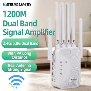 KEBIDUMEI 1200Mbps 2.4G&5GHz AC1200 듀얼 밴드 WiFi 익스텐더 무선 신호 부스터 WiFi 리피터 증폭기 홈 오피스 라우터