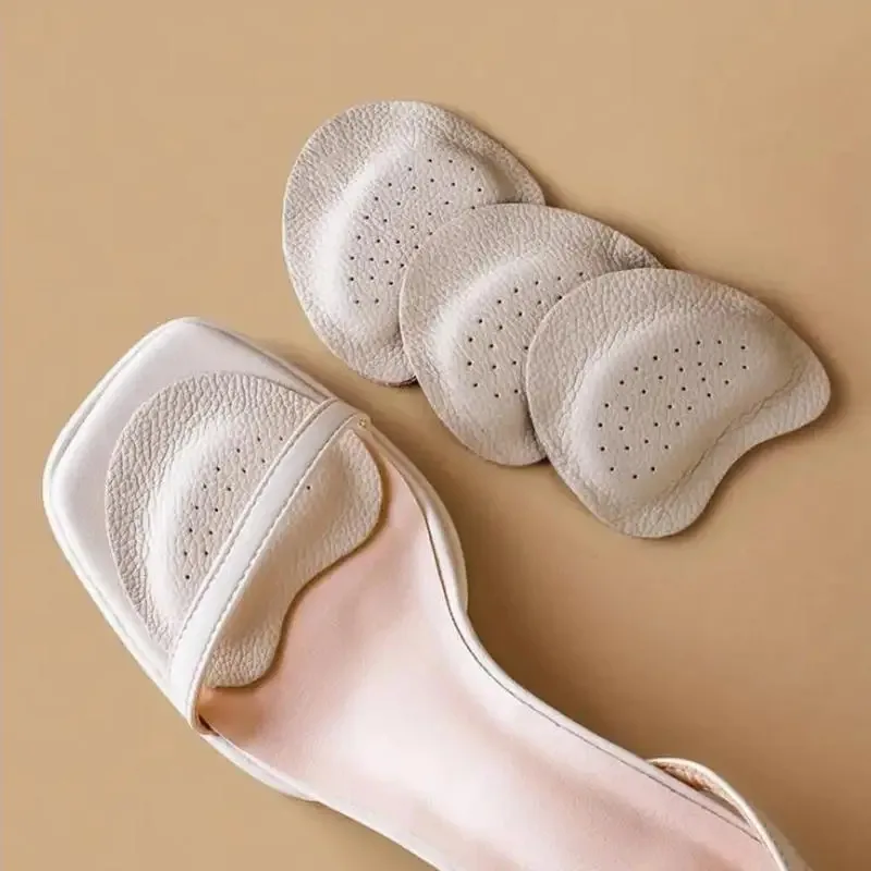 4PCS 샌들 미끄럼 방지 스티커 가죽 앞발 패드 여성 하이힐 통증 완화 삽입 깔창 발가락 쿠션 풋 케어 신발 패드