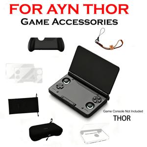 AYN THOR 듀얼 스크린 플립업 휴대용 기기 게임 액세서리 보호 케이스 보관 가방 끈 부착 소프트 가방 (AYN THOR 커스텀용)